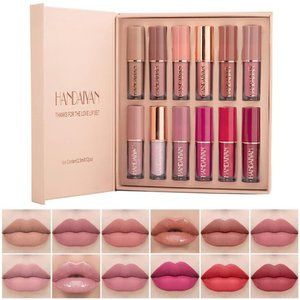 KIMIEYE 12Pcs Velvet Matte Liquid Lipstick Set Gift Kit for Women (SET A)
